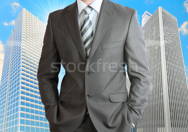 Businessmen with skyscrapers Stock photo © cherezoff