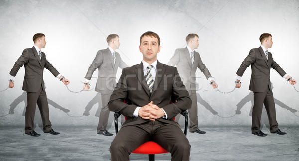 Bilincs fehérgalléros bűnözés letartóztatás üzlet főnök szék Stock fotó © cherezoff