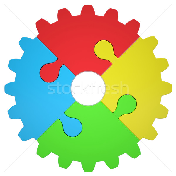 Gear consisting of puzzles Stock photo © cherezoff