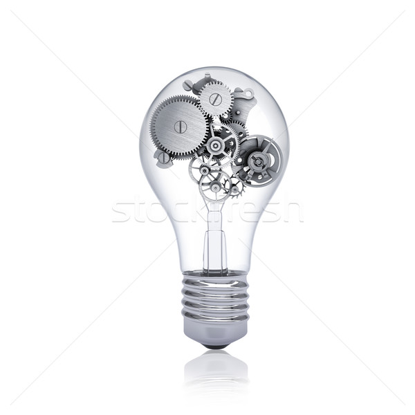 Engins à l'intérieur ampoule travail d'équipe lampe machine [[stock_photo]] © cherezoff