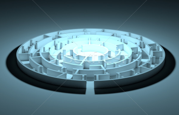 Illustration of round maze Stock photo © cherezoff