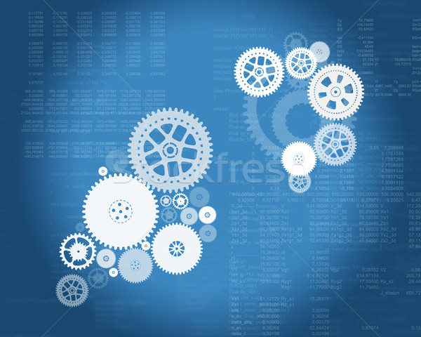 Abstract blue background with cogs and matrix Stock photo © cherezoff