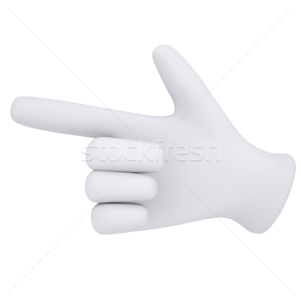 Beyaz eldiven işaret parmağı 3d render yalıtılmış siyah Stok fotoğraf © cherezoff