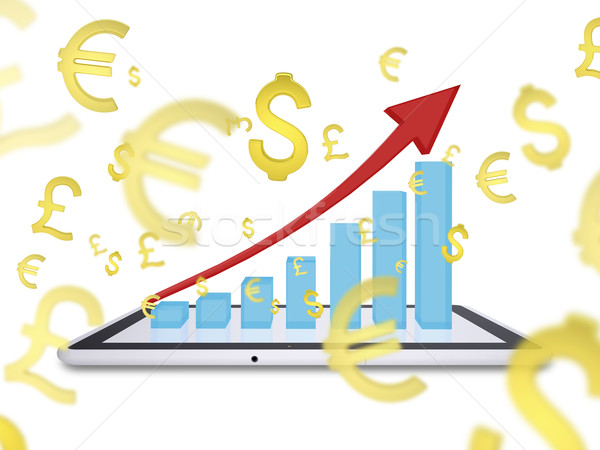 Growth chart on screen tablet pc Stock photo © cherezoff