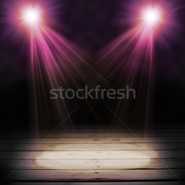 Wooden floor and two spot Stock photo © cherezoff