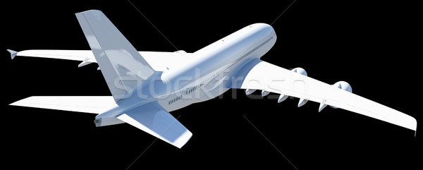 Biały nowoczesne samolot odizolowany czarny płaszczyzny Zdjęcia stock © cherezoff