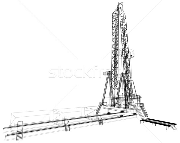 Oil rig. Detailed vector illustration Stock photo © cherezoff