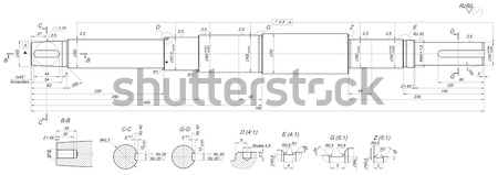 Expanded shaft sketch with threads Stock photo © cherezoff
