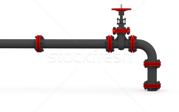 Green pipe and valve Stock photo © cherezoff