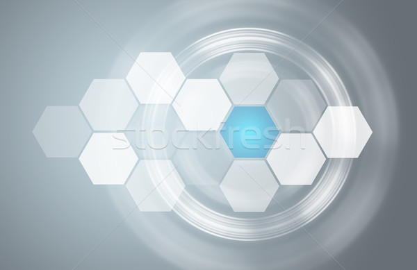 Transparent hexagons and glow circles Stock photo © cherezoff