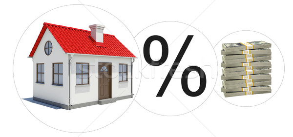 House with money and percent sign Stock photo © cherezoff