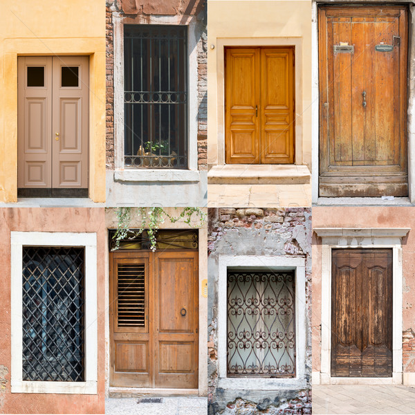 коллаж дверей Windows группа дома архитектура Сток-фото © cherezoff