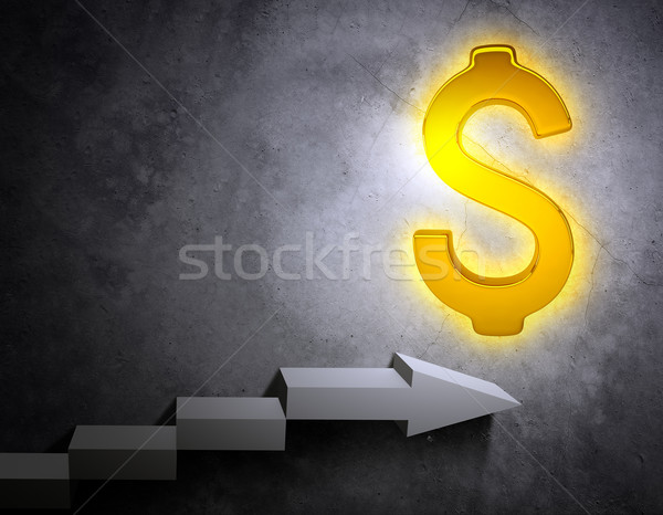 Stairs leading to golden dollar sign Stock photo © cherezoff