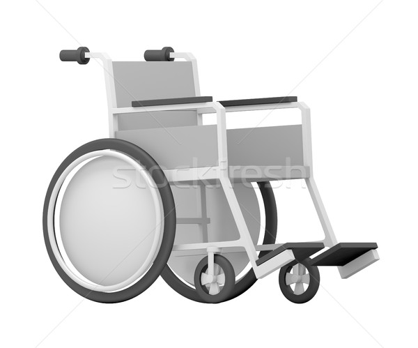 Sedia a rotelle isolato bianco illustrazione 3d nero ruota Foto d'archivio © cherezoff