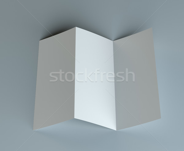 Blank  tri fold mock-up flyer on gray background Stock photo © cherezoff