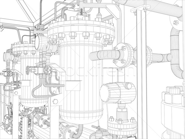 Industriali wireframe vettore eps10 Foto d'archivio © cherezoff