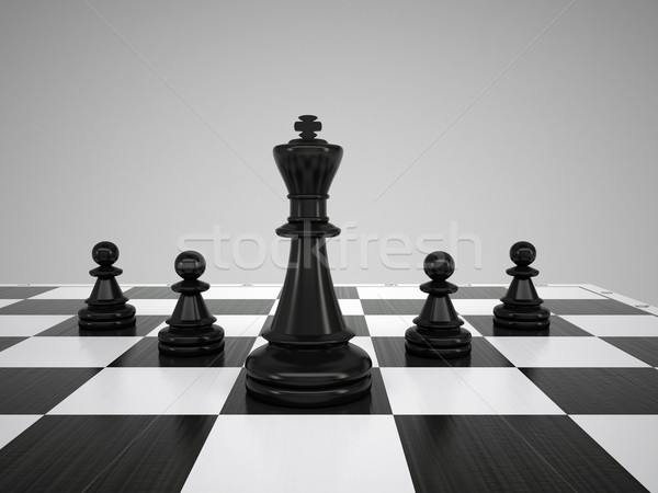 Negro rey del ajedrez caballo ajedrez blanco rey Foto stock © cherezoff