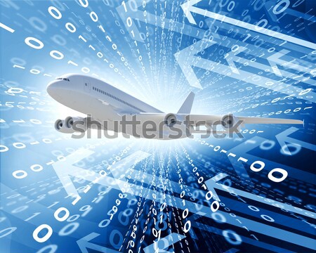 Airplane and Earth with money as backdrop Stock photo © cherezoff