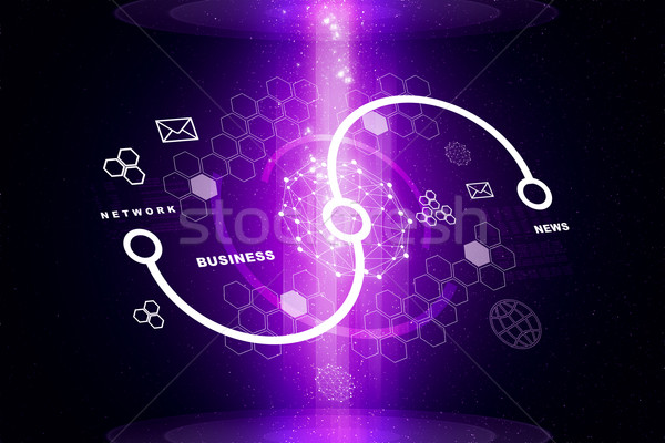 Stock photo: Abstract purple background with flashes