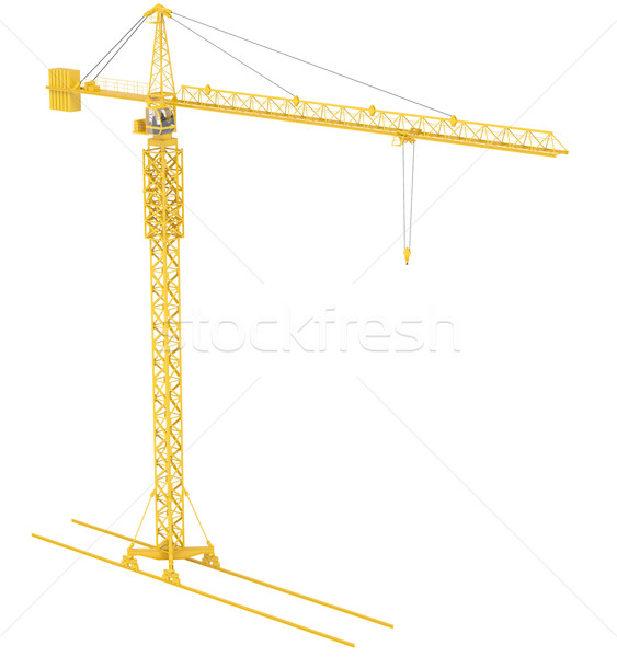 Stock photo: Yellow tower crane