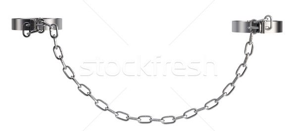 Cadeia isolado branco ilustração 3d ferro Foto stock © cherezoff