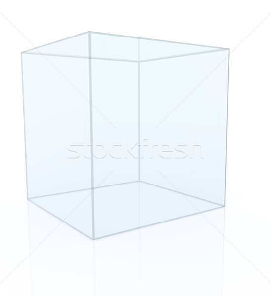 Glass cube. Showcase for project presentation Stock photo © cherezoff
