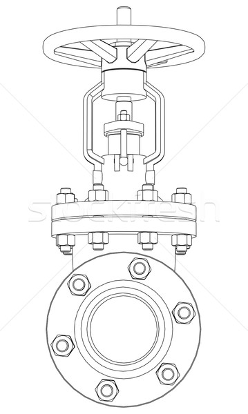 промышленных клапан вектора 3D подробный Сток-фото © cherezoff