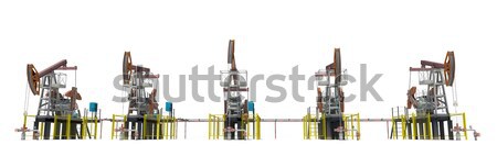 Oil pump-jacks. Front view. Isolated Stock photo © cherezoff