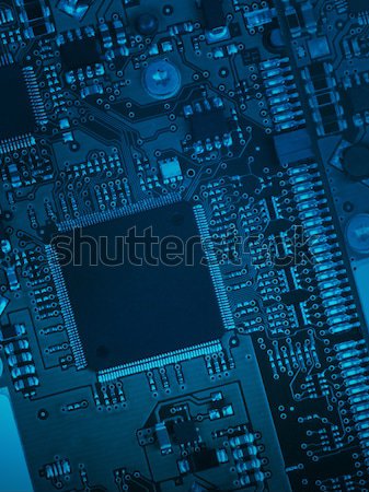 Albastru placa de baza abstract electronic cip Imagine de stoc © cherezoff