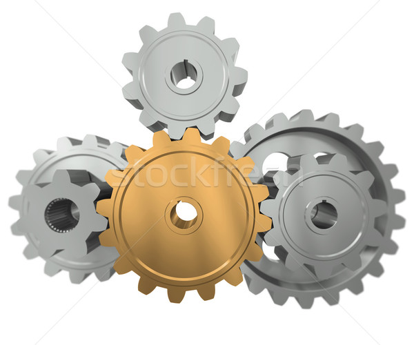 Group gears. Symbol leader in team work Stock photo © cherezoff