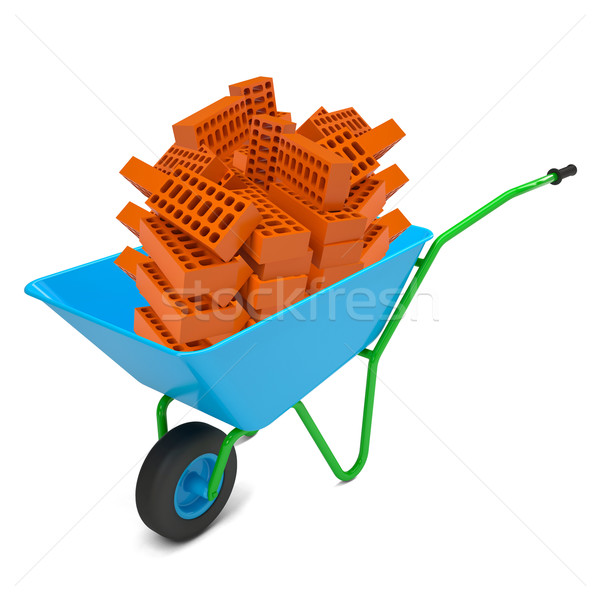 Pile of bricks in hand-barrow Stock photo © cherezoff