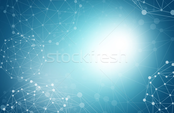 Abstract blue background with molecule Stock photo © cherezoff