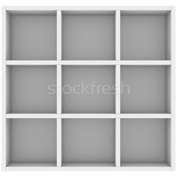 Fehér polcok 3d render izolált iroda otthon Stock fotó © cherezoff