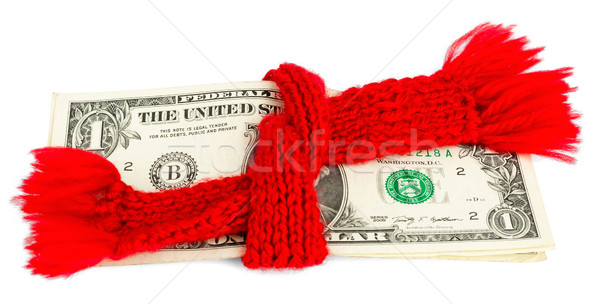 Dollár piros sál megőrzés pénzügy üzlet Stock fotó © cherezoff