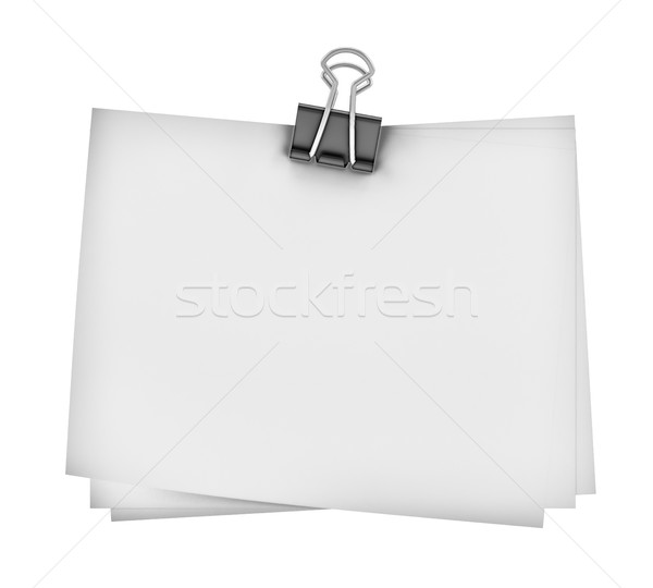 Clipe papel isolado branco 3D Foto stock © cherezoff