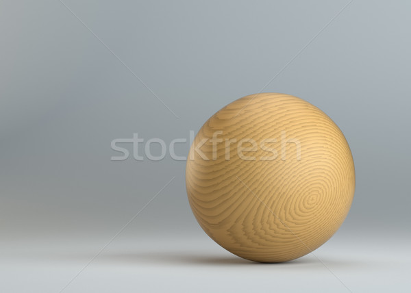 Houten bol grijs 3D boom Stockfoto © cherezoff