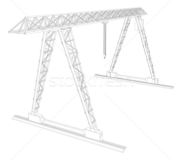 Gantry crane. Wire-frame. Vector Stock photo © cherezoff