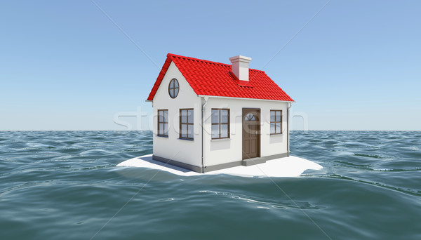 House on island in sea Stock photo © cherezoff