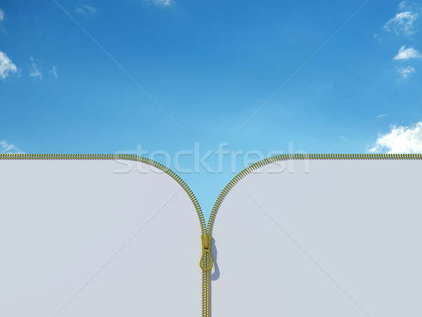 Zipper on blue sky Stock photo © cherezoff