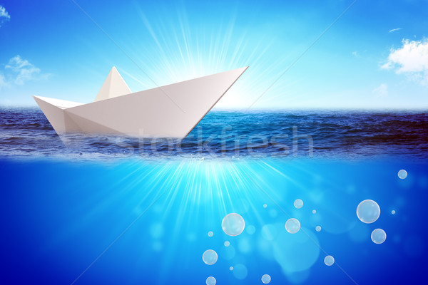 Origami paper boat Stock photo © cherezoff