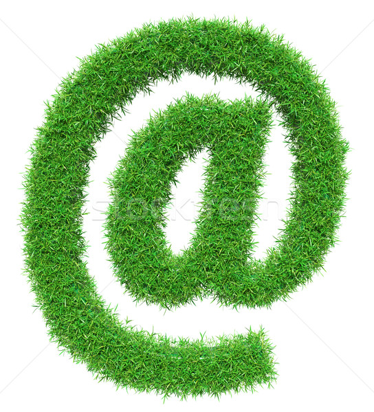 Green grass email symbol Stock photo © cherezoff