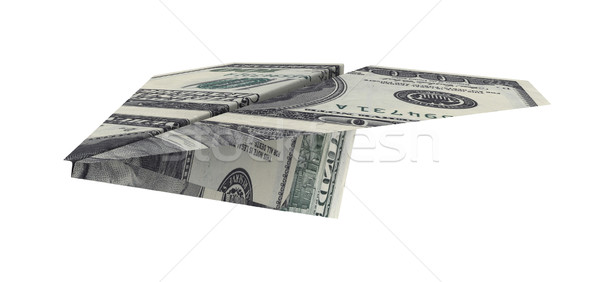 Kağıt uçak dolar beyaz iş arka plan seyahat Stok fotoğraf © cherezoff