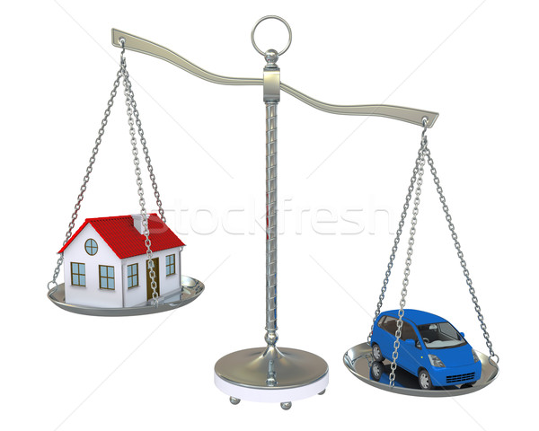 Home and car balance scales Stock photo © cherezoff