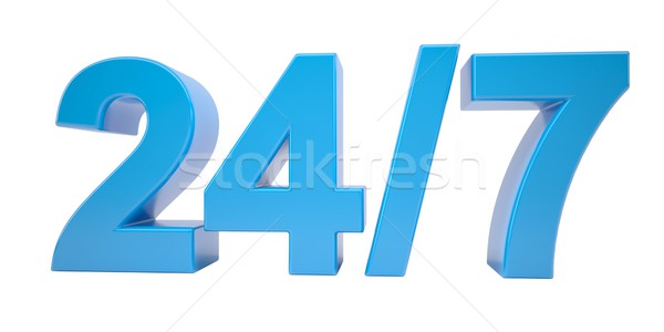 Blue text. Around the clock seven days a week Stock photo © cherezoff