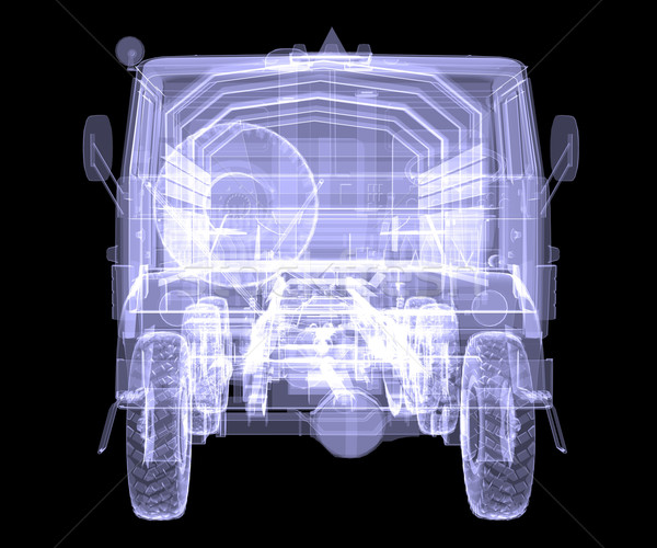 Groß LKW xray isoliert 3d render schwarz Stock foto © cherezoff