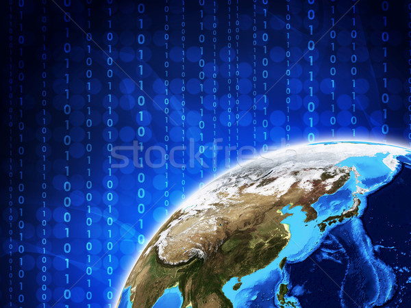 Aarde technologisch communie afbeelding abstract Stockfoto © cherezoff