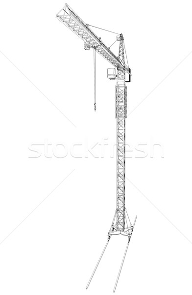 Stock photo: Wire-frame tower crane