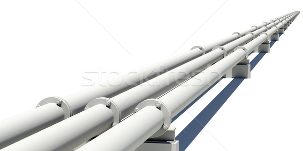 Industrial pipes stretching into distance. Isolated Stock photo © cherezoff