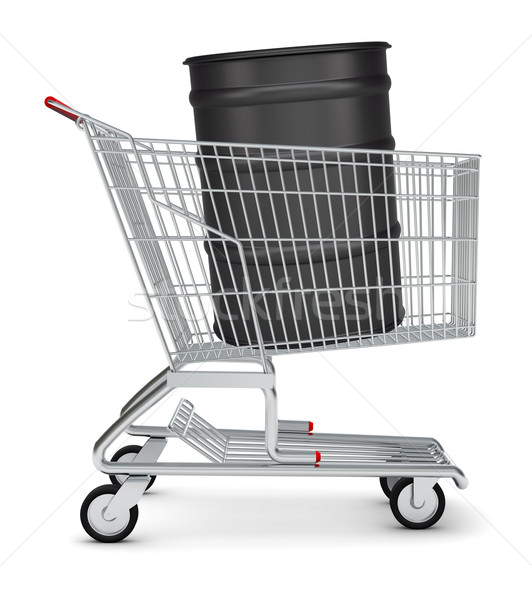 Oil barrel in shopping cart Stock photo © cherezoff