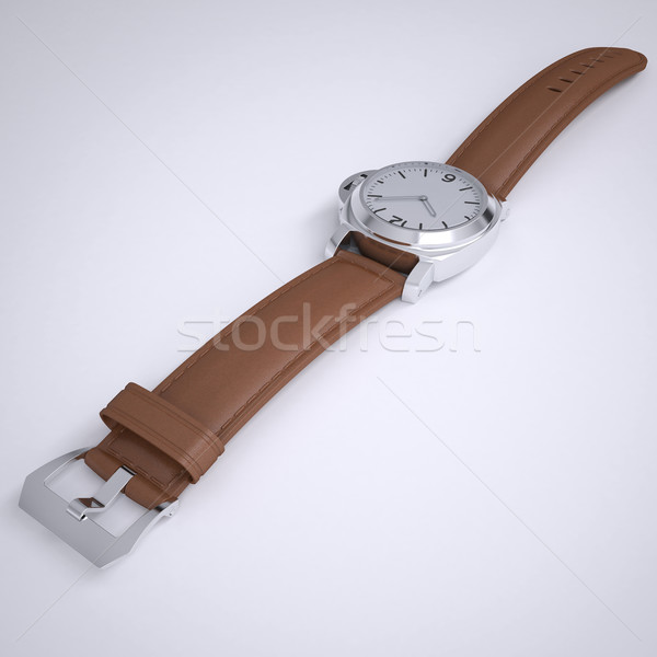 メカニカル 腕時計 革 ストラップ 3dのレンダリング グレー ストックフォト © cherezoff